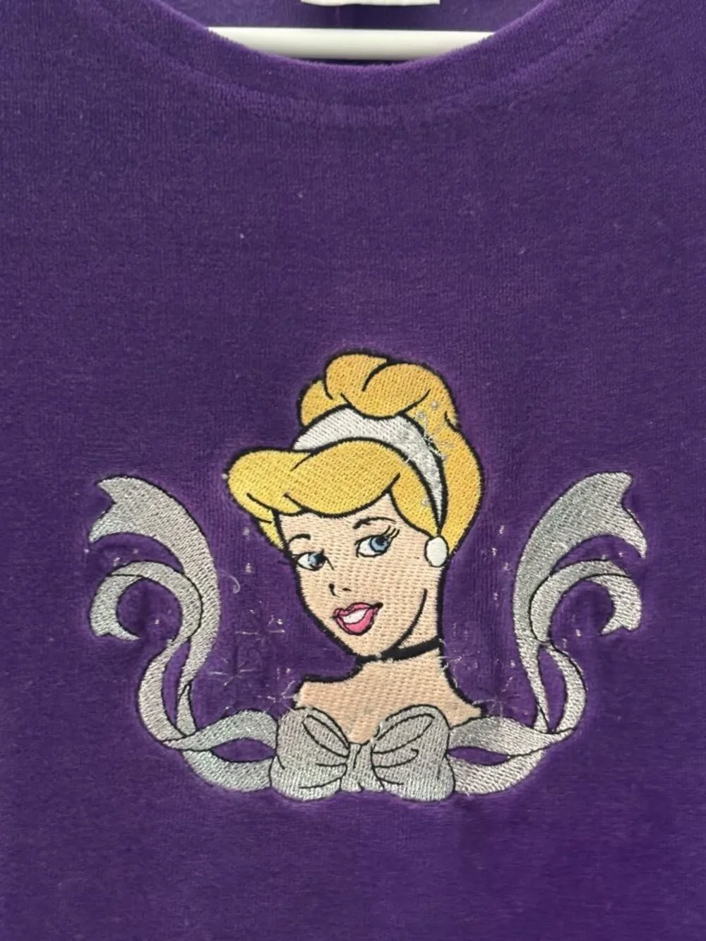 Disney Store Girls Purple Velour Cinderella Long Sleeve Dress Size 8/10